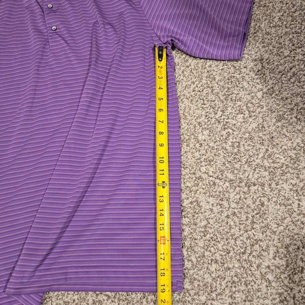 Donald Ross Polo Shirt Mens Large Purple Striped Golf Short Sleeve Logo 1910 - Picture 3 of 8